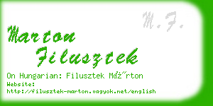 marton filusztek business card